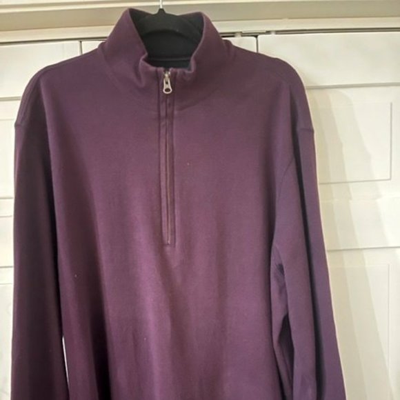 Cremieux Classics 1/2 Zip Purple Pullover Sweater Mens XL Soft Knit Mock Neck - Picture 7 of 8